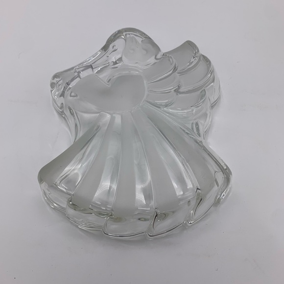 MIKASA Christmas Archangel Clear Frosted Crystal Glass Candy Nut Trinket Dish - Picture 12 of 13